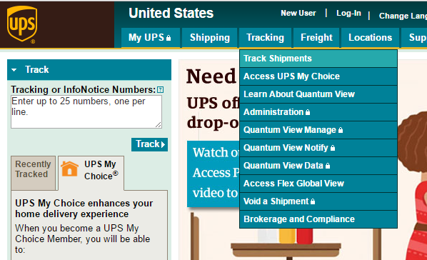 Ups tracking, UPS tracking number